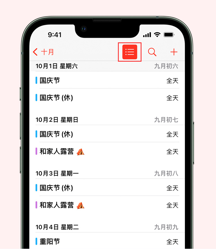 阳江镇苹果手机维修分享如何在 iPhone 日历中查看节假日和调休时间 