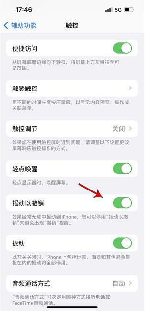 阳江镇苹果手机维修分享iPhone手机如何设置摇一摇删除文字 